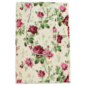 ヴィンテージイラストレーションバラの中立基準 ミディアムペーパーバッグ (正面)