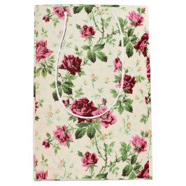 ヴィンテージイラストレーションバラの中立基準 ミディアムペーパーバッグ