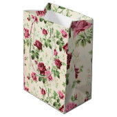 ヴィンテージイラストレーションバラの中立基準 ミディアムペーパーバッグ (裏面アングル)