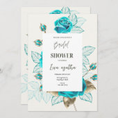 ヴィンテージイラストレーションバラブライダルシャワーA4 招待状 (正面/裏面)