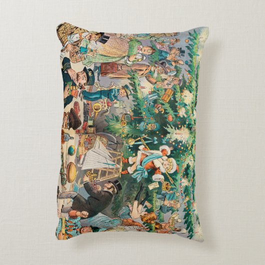 ヴィンテージイラストレーションパックのクリスマスツリー， 1902 アクセントクッション (裏面(縦))