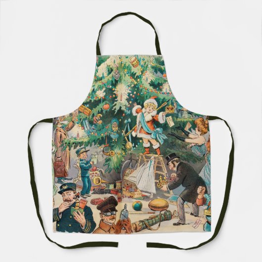ヴィンテージイラストレーションパックのクリスマスツリー， 1902 エプロン (正面)
