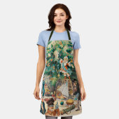 ヴィンテージイラストレーションパックのクリスマスツリー， 1902 エプロン (着用した状態)