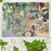 ヴィンテージイラストレーションパックのクリスマスツリー, 1902 キッチンタオル (折り畳み)