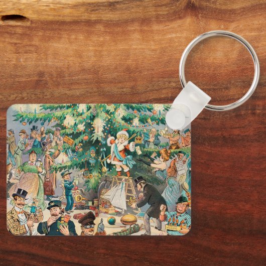 ヴィンテージイラストレーションパックのクリスマスツリー， 1902 キーホルダー (正面)