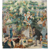ヴィンテージイラストレーションパックのクリスマスツリー, 1902 シャワーカーテン (正面)