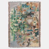 ヴィンテージイラストレーションパックのクリスマスツリー， 1902 スローブランケット (正面縦)