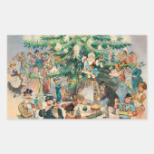 ヴィンテージイラストレーションパックのクリスマスツリー, 1902 長方形シール (正面)