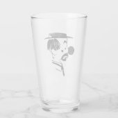 ヴィンテージイラストレーションピエロ タンブラーグラス (裏面)