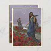 ヴィンテージイラストレーションフェアリーメイデンズアットナイト ノートカード (正面/裏面)