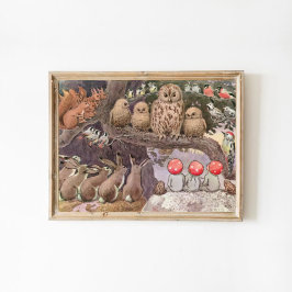 ヴィンテージイラストレーションフォレストチルドレンズエルサベスコウ ポスター