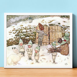 ヴィンテージイラストレーションフォレストチルドレンズエルサベスコウ ポスター