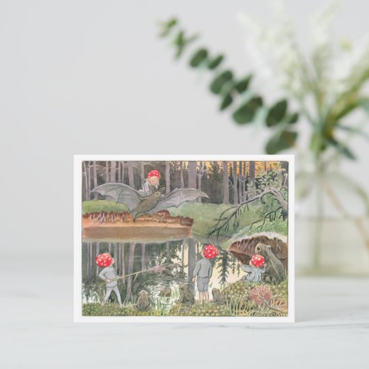 ヴィンテージイラストレーションフォレストチルドレンズエルサベスコウ ポストカード (スタンド正面)