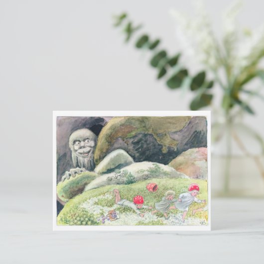 ヴィンテージイラストレーションフォレストチルドレンズエルサベスコウ ポストカード (スタンド正面)