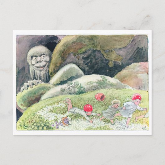 ヴィンテージイラストレーションフォレストチルドレンズエルサベスコウ ポストカード (正面)