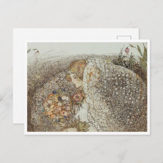 ヴィンテージイラストレーションフランスのアニー「ザ・ブライド」 ポストカード (正面/裏面)