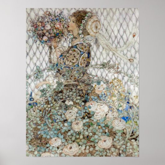 ヴィンテージイラストレーションフランスのアニー「バラ」 ポスター (正面)