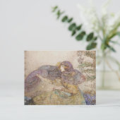 ヴィンテージイラストレーションフランスのアニー「薄紫ベール」 ポストカード (スタンド正面)