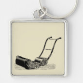 ヴィンテージイラストレーションブリティッシュローンモーワーキーチェーン キーホルダー (正面)