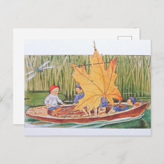 ヴィンテージイラストレーションブルーベリーフォレストエルサベスコウ ポストカード (正面/裏面)