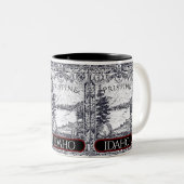 ヴィンテージイラストレーションプリスントアイダホマグ ツートーンマグカップ (正面右)