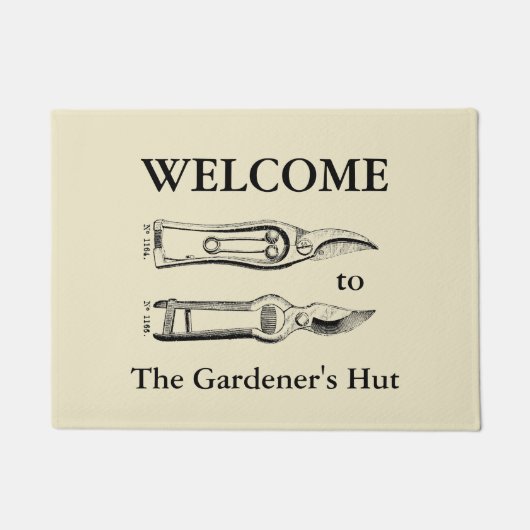 ヴィンテージイラストレーションプルーナーカスタマイズ可能ドアマット ドアマット (正面)