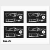 ヴィンテージイラストレーションプルーナーズモノグラムシール 長方形シール (シート)