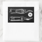 ヴィンテージイラストレーションプルーナーズモノグラムシール 長方形シール (バッグ)