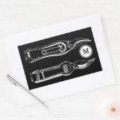 ヴィンテージイラストレーションプルーナーズモノグラムシール 長方形シール (封筒)