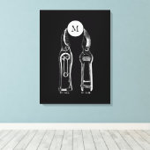 ヴィンテージイラストレーションプルーナーズモノグラムBキャンバス キャンバスプリント (インサイチュ (ウッドフロア))