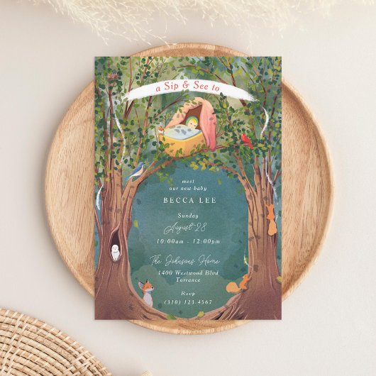 ヴィンテージイラストレーションベビークレードルSIPと 招待状