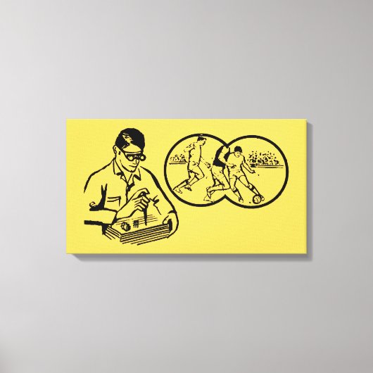 ヴィンテージイラストレーションホビーサッカーキャンバス キャンバスプリント (正面)