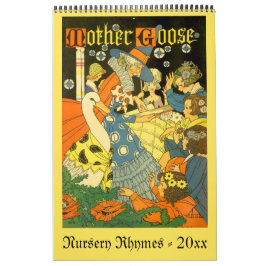 ヴィンテージイラストレーションマザーグース子供部屋ライム カレンダー