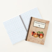 ヴィンテージイラストレーションモモパーソナライズされたコン ノートブック (内部)