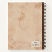 ヴィンテージイラストレーションモモパーソナライズされたコン ノートブック (裏面)