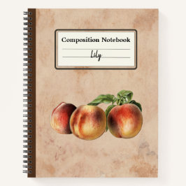 ヴィンテージイラストレーションモモパーソナライズされたコン ノートブック