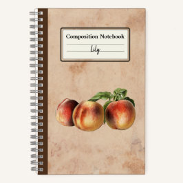 ヴィンテージイラストレーションモモパーソナライズされたコン ノートブック