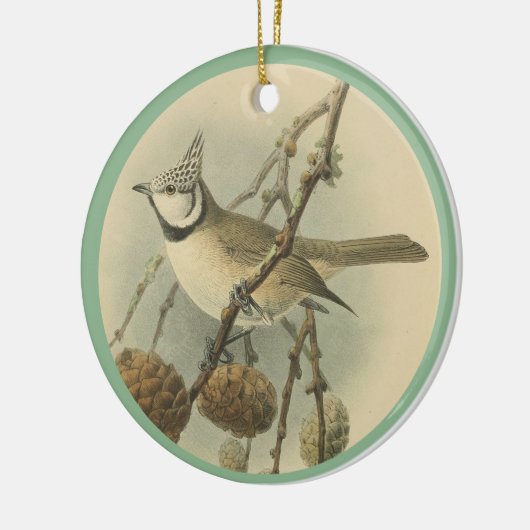 ヴィンテージイラストレーションヨーロッパクリステッドティットセラム セラミックオーナメント (左)