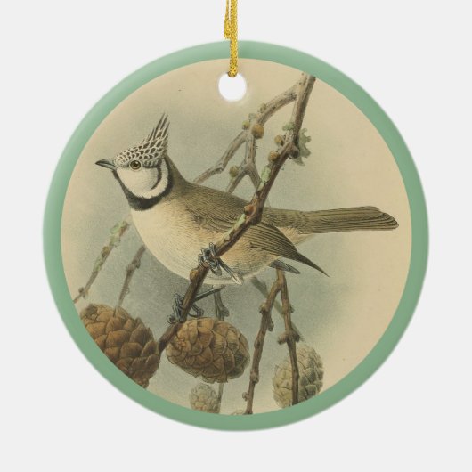 ヴィンテージイラストレーションヨーロッパクリステッドティットセラム セラミックオーナメント (裏面)