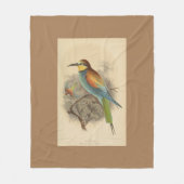 ヴィンテージイラストレーションヨーロッパビーイーター フリースブランケット (正面)