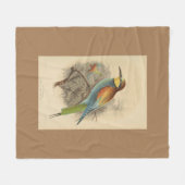 ヴィンテージイラストレーションヨーロッパビーイーター フリースブランケット (正面(横))