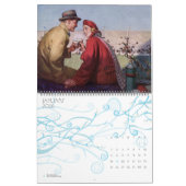 ヴィンテージイラストレーションラブアンドロマンス カレンダー (1月 2026)