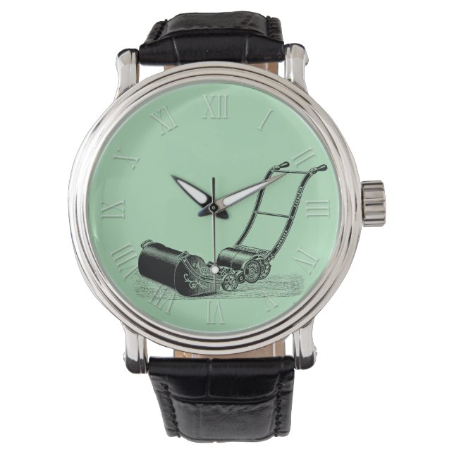 ヴィンテージイラストレーションローンモーアTローマ数字W 腕時計 (正面)