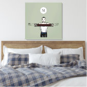 ヴィンテージイラストレーション体建物モノグラムキャンバス キャンバスプリント (インサイチュ (寝室))