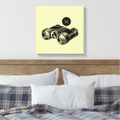 ヴィンテージイラストレーション双眼鏡モノグラムキャンバス キャンバスプリント (インサイチュ (寝室))