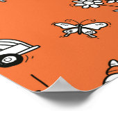 ヴィンテージイラストレーション夏パターン ポスター (角)