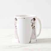 ヴィンテージイラストレーション女子ゴルフ コーヒーマグカップ (正面右)