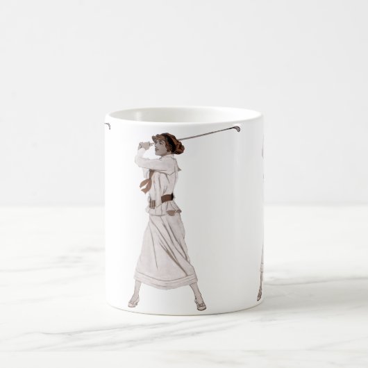 ヴィンテージイラストレーション女子ゴルフ コーヒーマグカップ (中央)