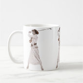 ヴィンテージイラストレーション女子ゴルフ コーヒーマグカップ (左)