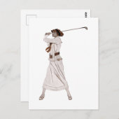 ヴィンテージイラストレーション女子ゴルフ ポストカード (正面/裏面)